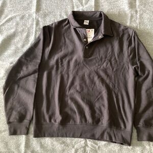 Zara Charcoal Button-Up Polo